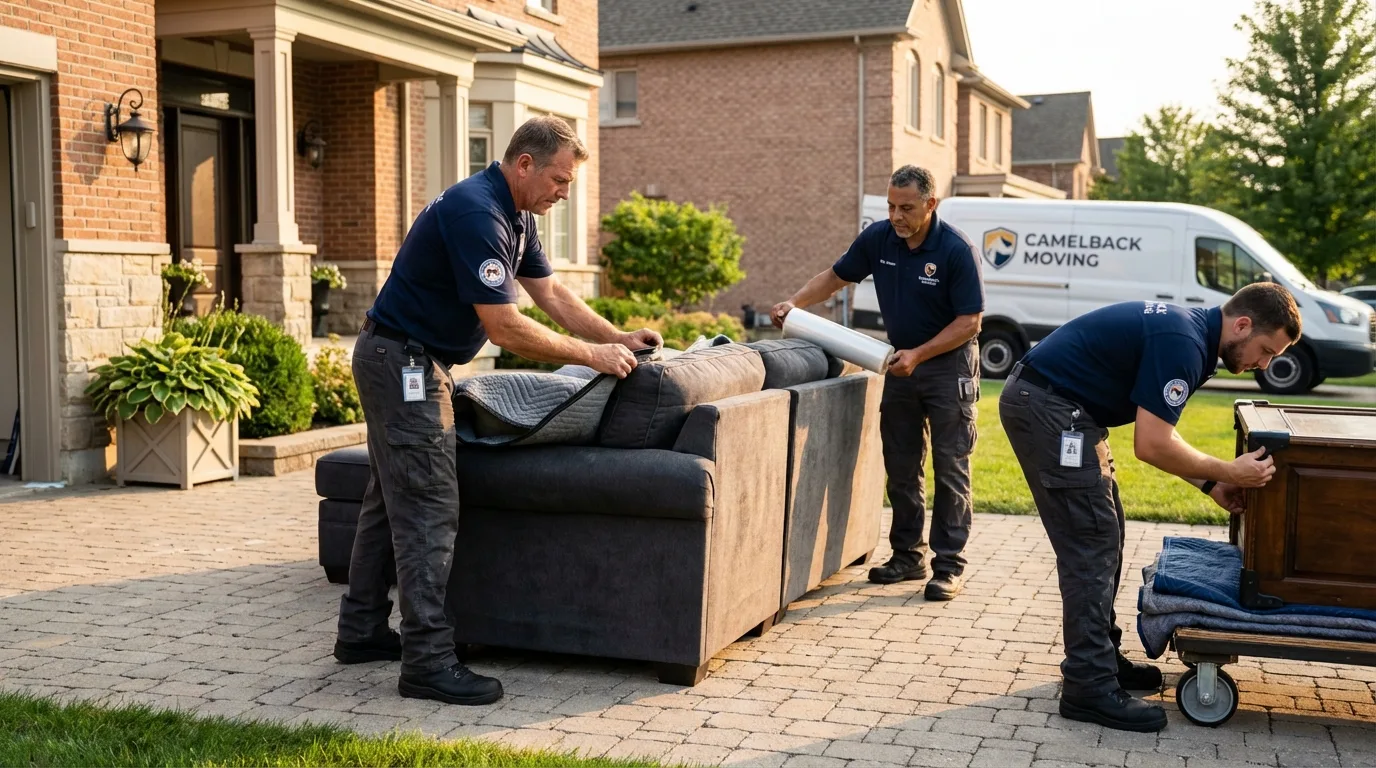 Large estate moving crew wrapping furniture in Arcadia, FL